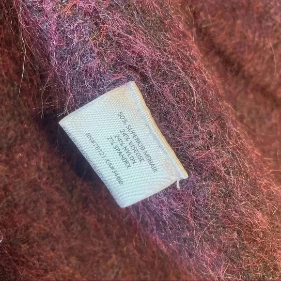 Eileen Fisher superkid  mohair purpl open cardigan - Picture 4 of 6